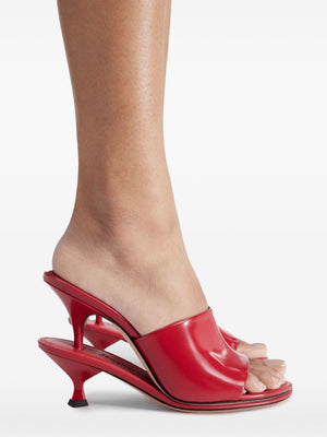 JACQUEMUS Layered Design Open Toe Sandals with 110mm Tapered Heel