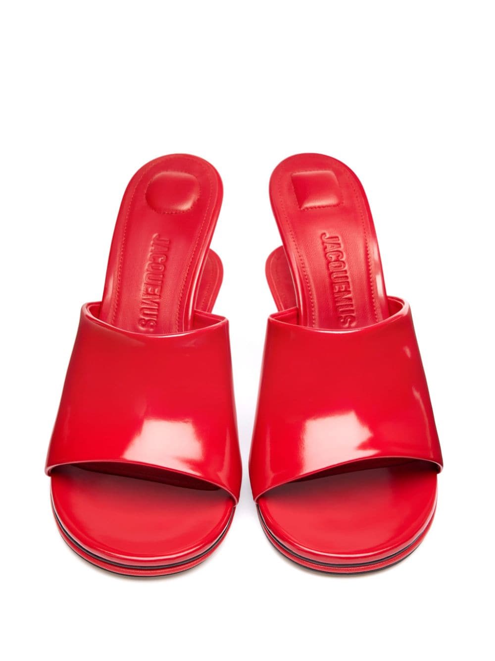 JACQUEMUS Layered Design Open Toe Sandals with 110mm Tapered Heel