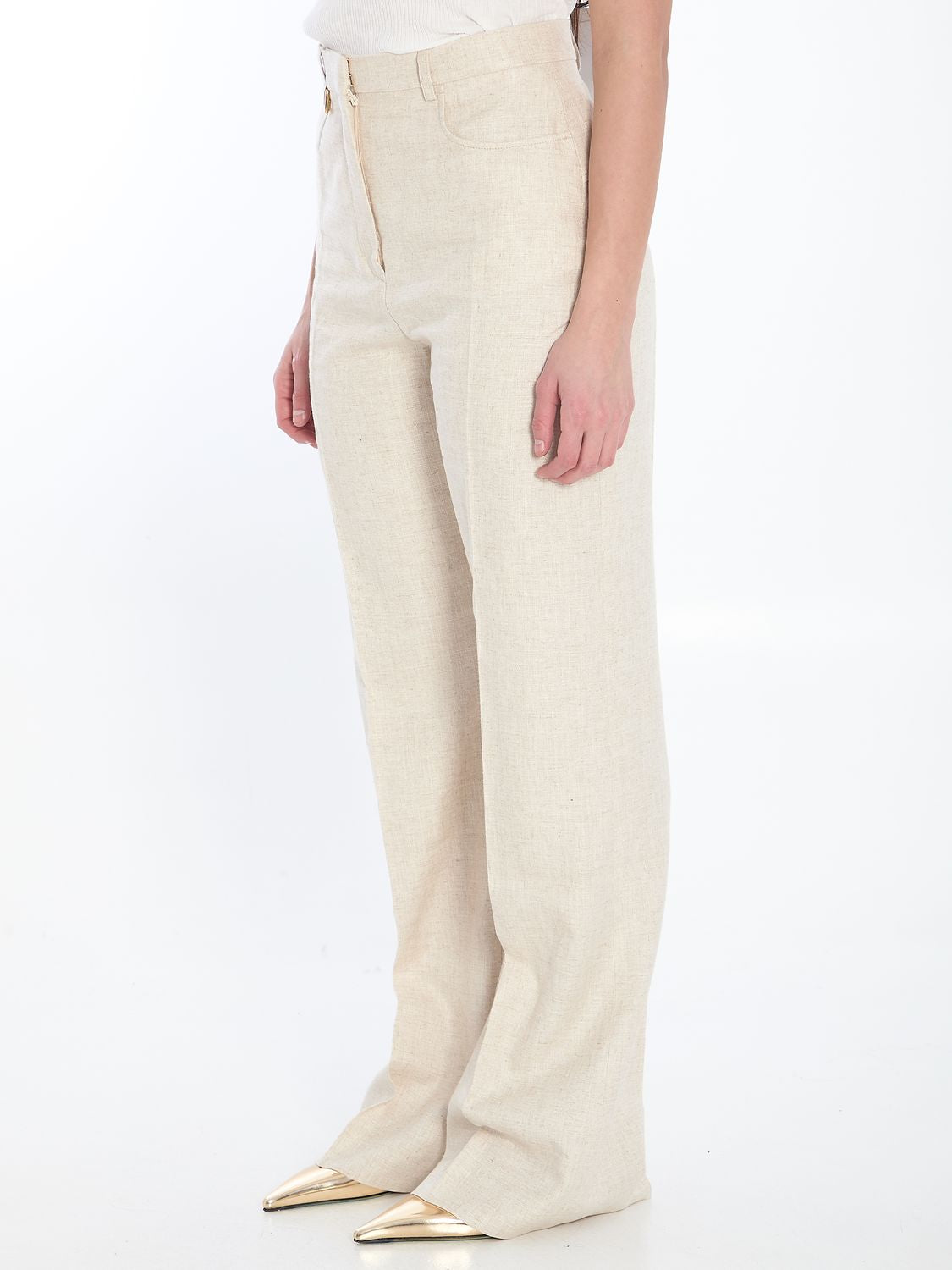 JACQUEMUS High Waist Flared Trousers Size 38