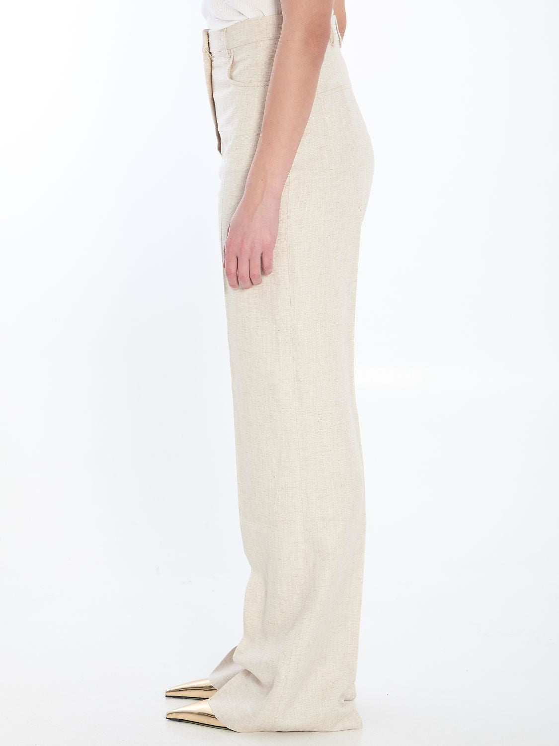 JACQUEMUS High Waist Flared Trousers Size 38