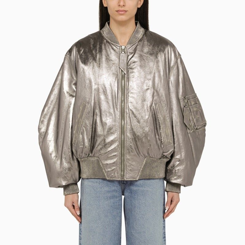 THE ATTICO Women's Luxe Leather Bomber Jacket