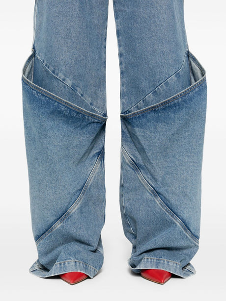 THE ATTICO Wide-Leg Denim Cotton Jeans