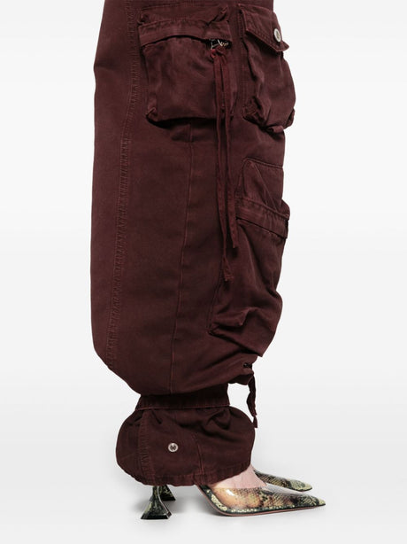 THE ATTICO Burgundy Wide-Leg Denim Jeans