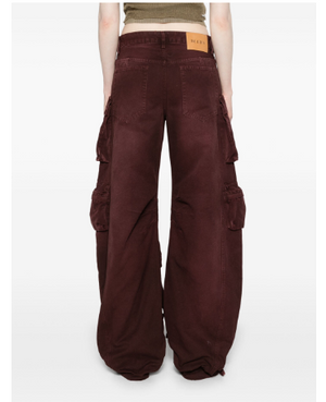 THE ATTICO Burgundy Wide-Leg Denim Jeans