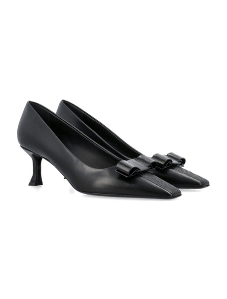 Ferragamo Chic Bow Kitten Heels 60