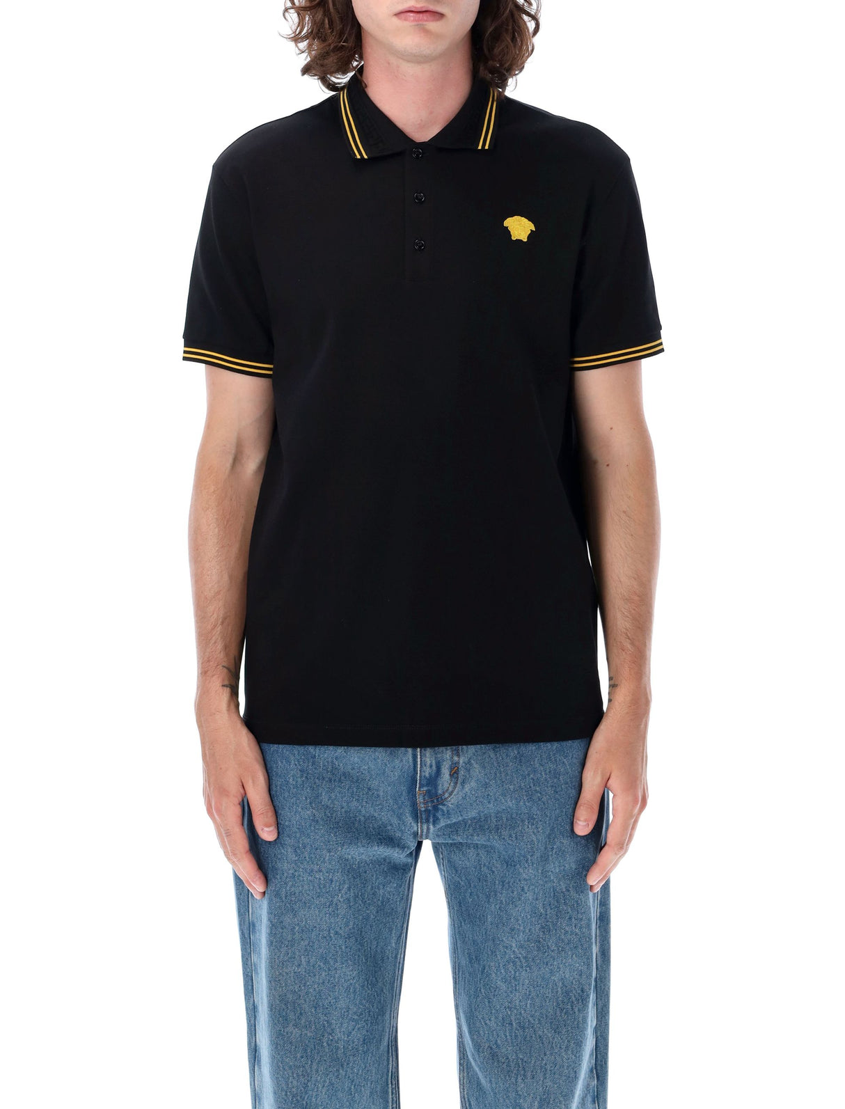 VERSACE Medusa Emblem Cotton Polo