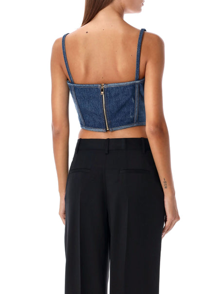 VERSACE Mini Denim Corset Top