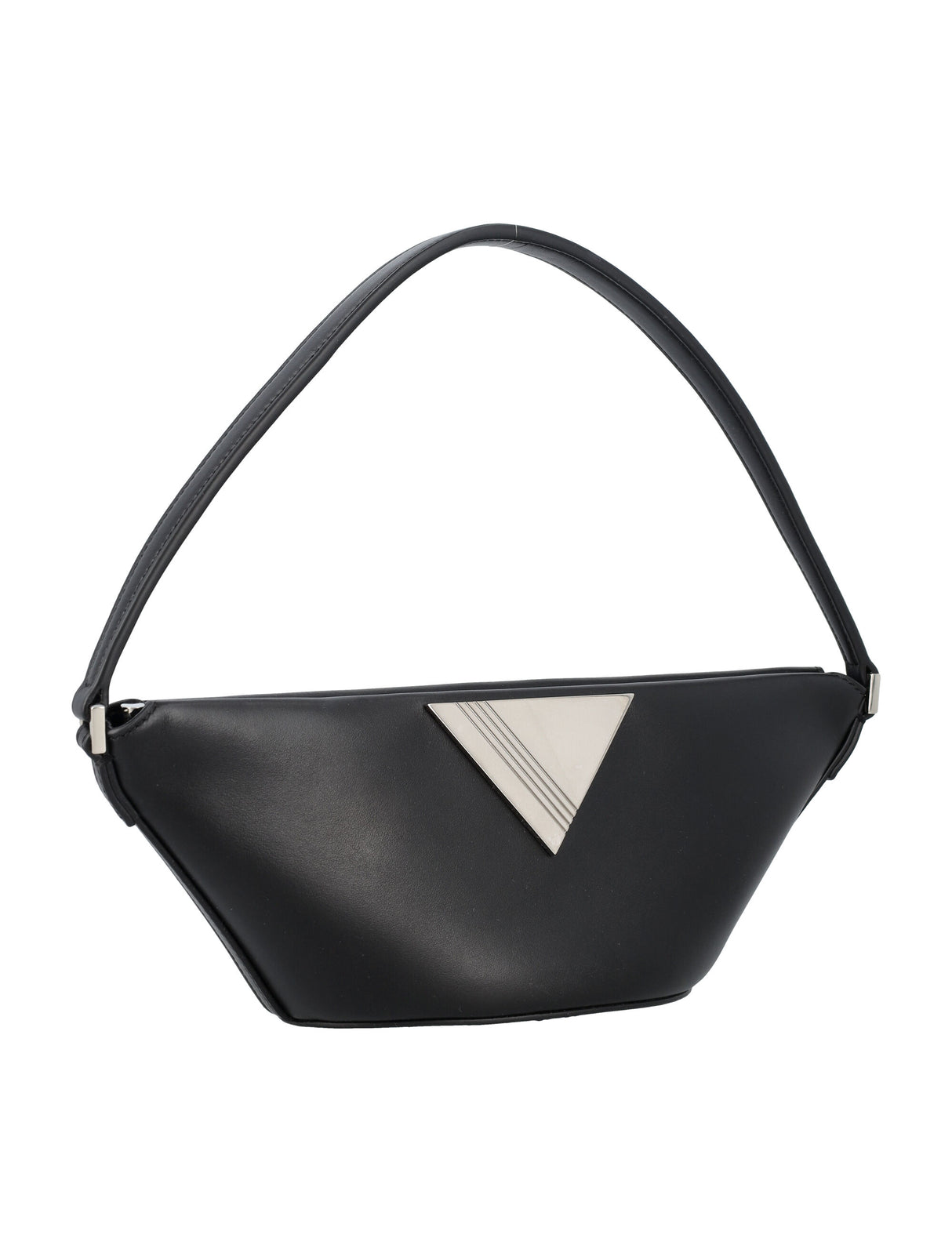 THE ATTICO Elegant Mini Triangle Flap Leather Handbag