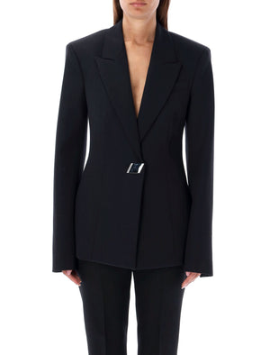 THE ATTICO Oversized Blazer with Geometric Clasp - Size 40