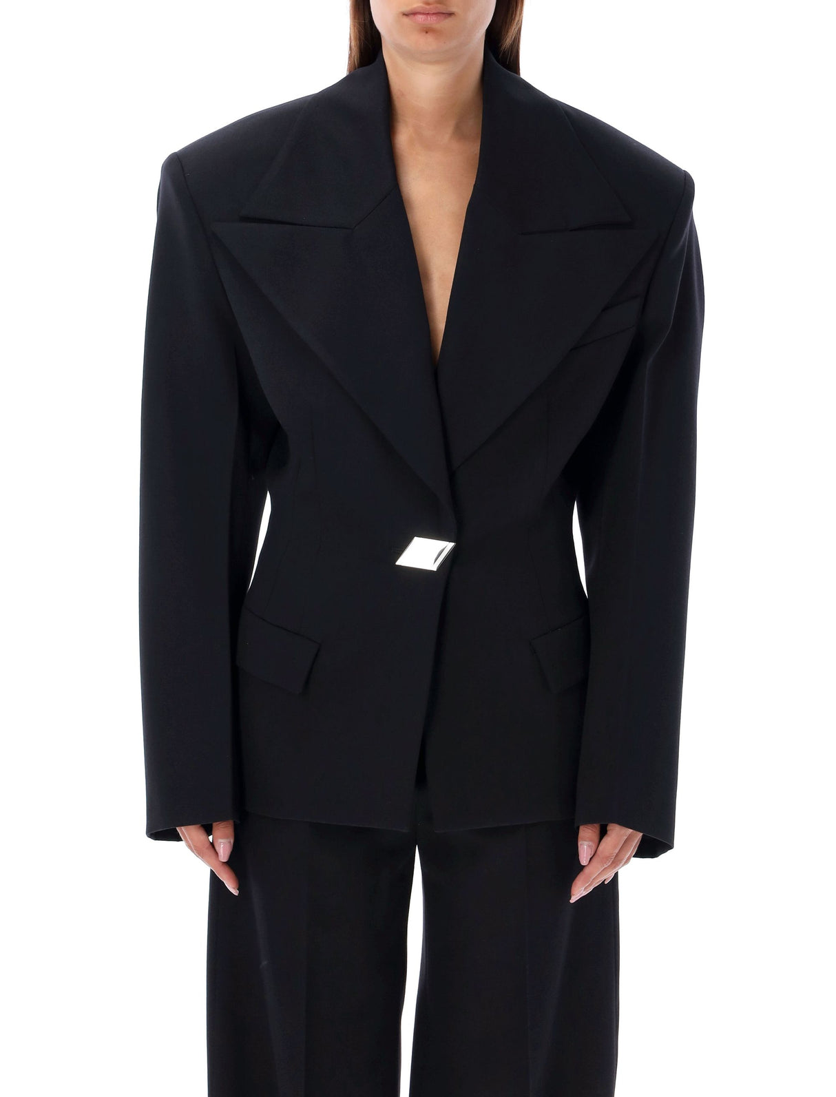 THE ATTICO Big Shoulders Tailored Blazer - Size 40