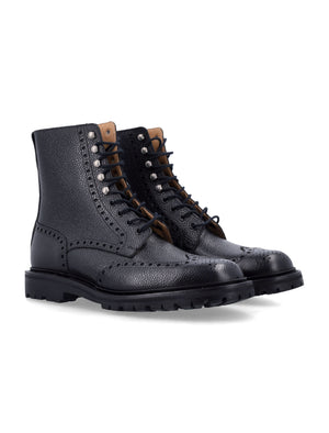 CROCKETT & JONES Men's Full-Brogue Derby Dress Boots