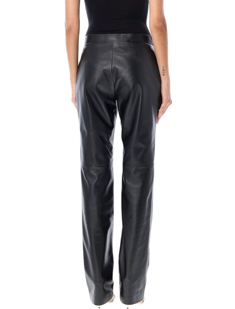 RALPH LAUREN High-Rise Straight-Leg Leather Pants - Size 4