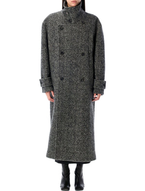 MSGM Wool Double Breasted Long Jacket - Oversized Fit