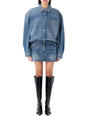 ALEXANDER WANG Mini Denim Shirtdress with Pre-Styled Design - Women's Size 6