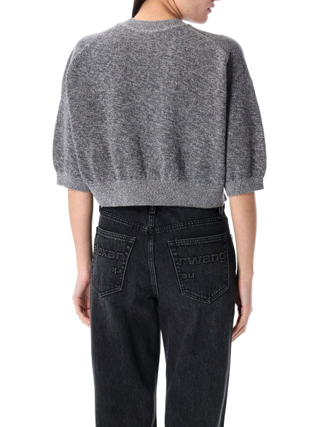 T BY ALEXANDER WANG Logo-Embellished Cropped Sweater - Mini Size