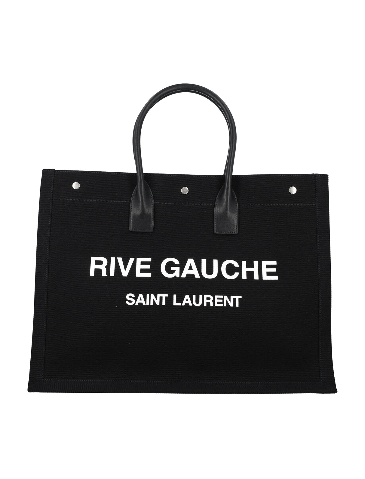 SAINT LAURENT Elegant Large Tote with Silver Accents - 36x48x16cm