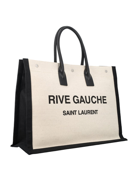 SAINT LAURENT Elegant Large Tote Handbag with Leather Handles