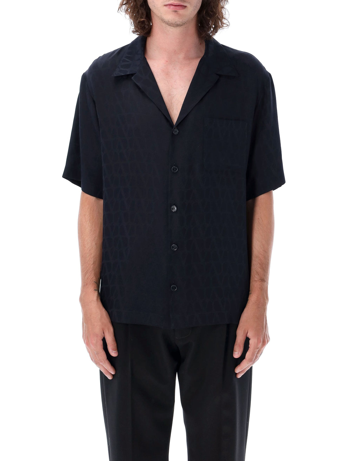 VALENTINO GARAVANI Iconographic Silk Camp Shirt