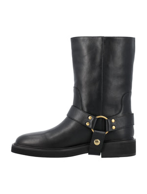 VALENTINO GARAVANI V-Logo Biker Boots for Women - Mid Length