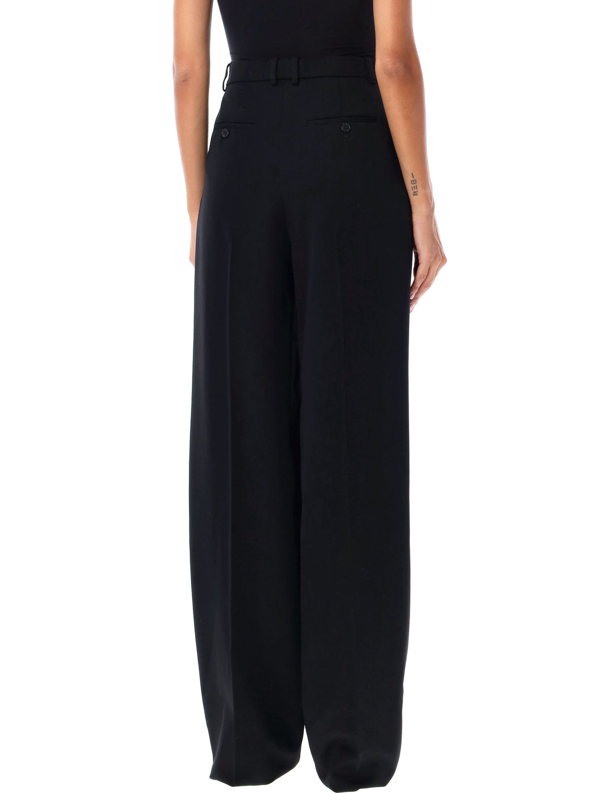 SAINT LAURENT Elegant Wide-Leg Wool Trousers