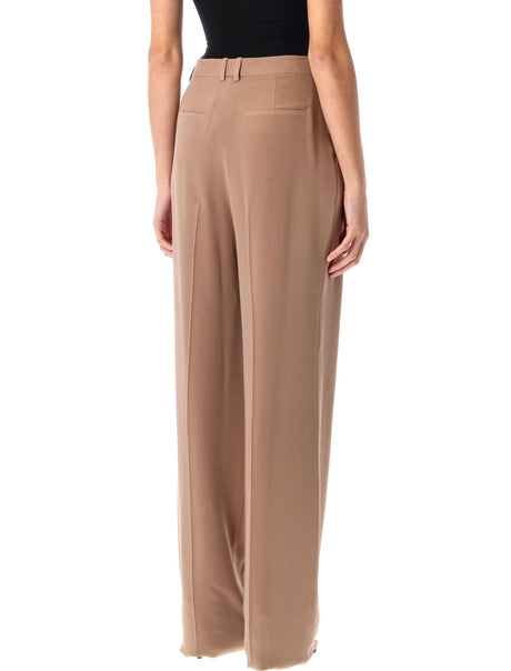 SAINT LAURENT High-Waist Silk Crepe Pants - Size 36