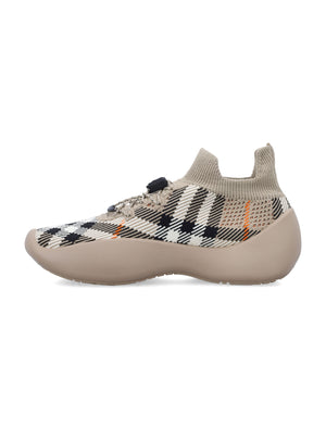 BURBERRY Women's Check Knit Neptune Sneakers