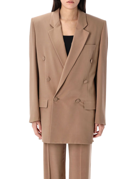 SAINT LAURENT Silk Crepe Jacket - Oversized Fit, Size 38