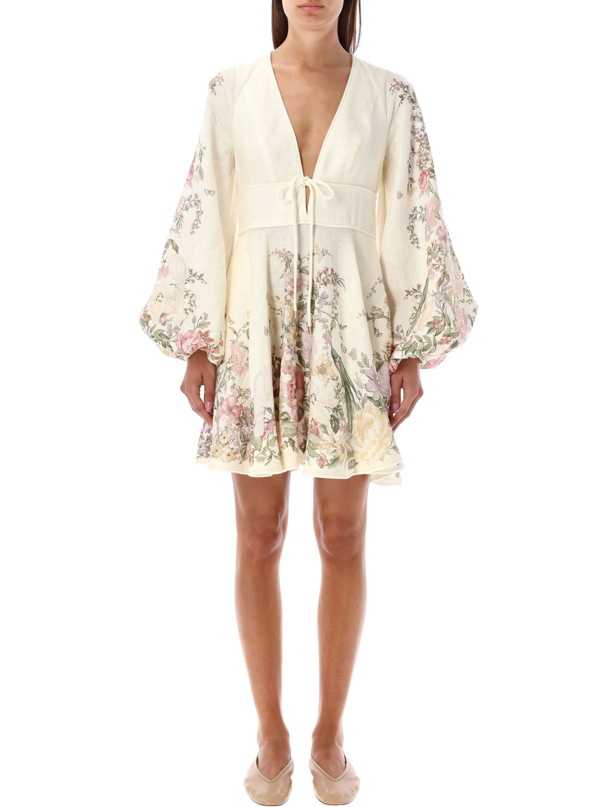 ZIMMERMANN Waverly Floral Linen Mini Dress