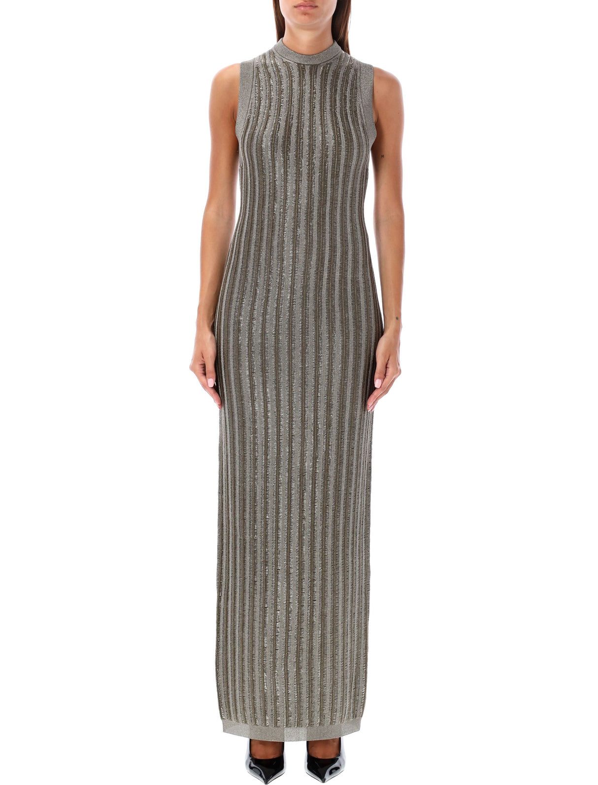 TOM FORD Metal Rib Long Dress - XS