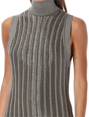 TOM FORD Shimmering Braided Metal Mini Dress - Size S