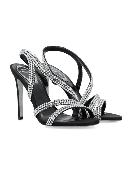 RENE CAOVILLA Elegant Crystal-Embellished Stiletto Sandals - 10.5cm Heel