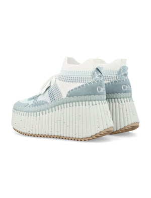 CHLOÉ Elevated Edge High-Top Wedge Sneakers