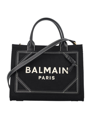 BALMAIN ミニキャンバスショッパー、レザー付き