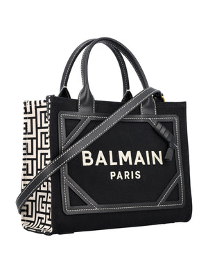 BALMAIN ミニキャンバスショッパー、レザー付き