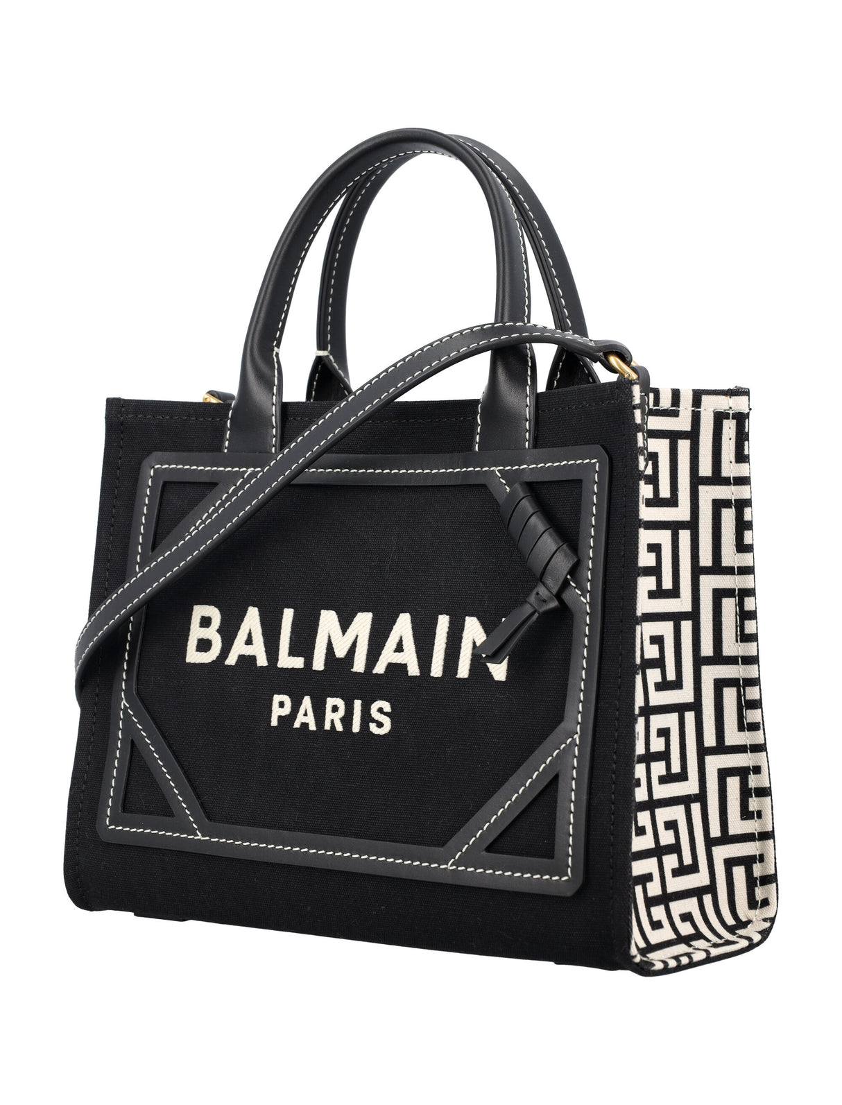 BALMAIN ミニキャンバスショッパー、レザー付き