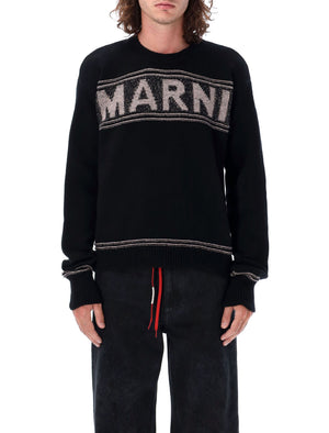 MARNI Contemporary Wool Blend Logo Sweater