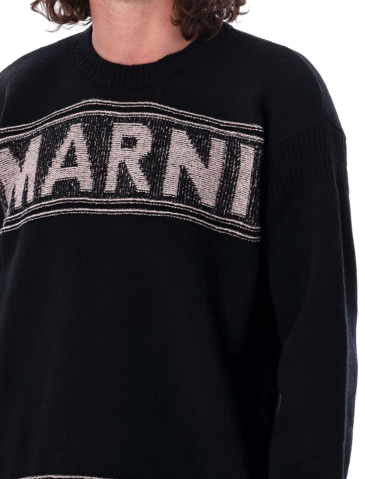 MARNI 現代的なウール混紡ロゴセーター