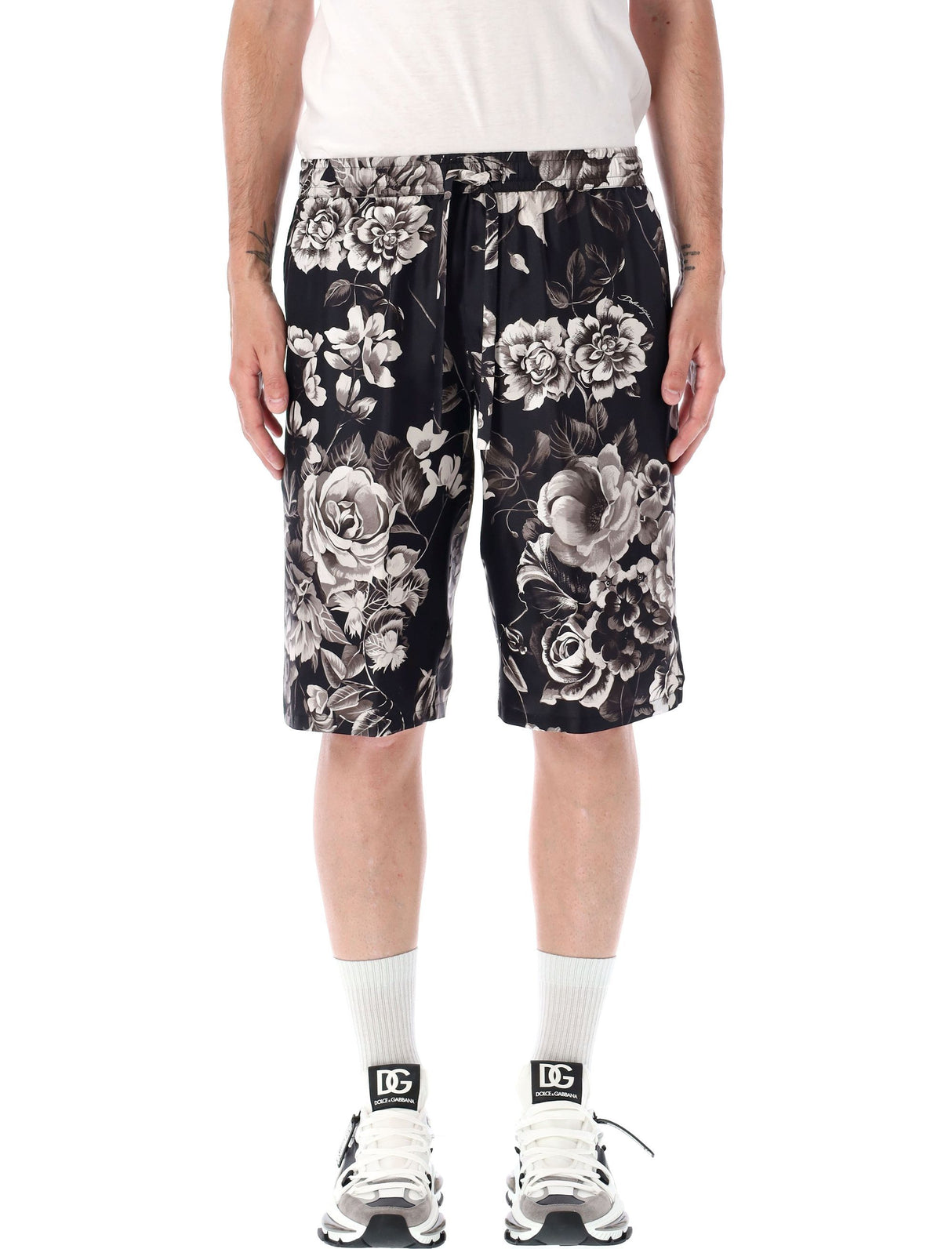 DOLCE & GABBANA Mini Floral Silk Bermuda Shorts for Men