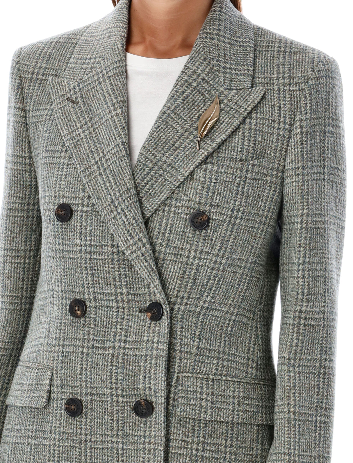 GOLDEN GOOSE Structured Check Blazer for Women - Tailored Fit Size 40