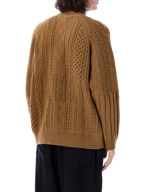 COMME DES GARÇONS HOMME PLUS Men's Cable Knit Wool Sweater - Size L