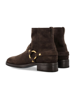 TOM FORD Cavendish Gold Harness Suede Boots