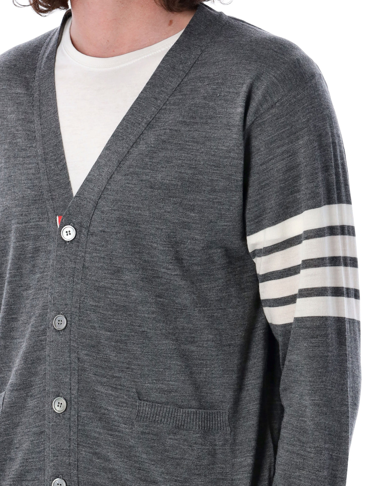 THOM BROWNE Sustainable Classic V-Neck Cardigan Size 3