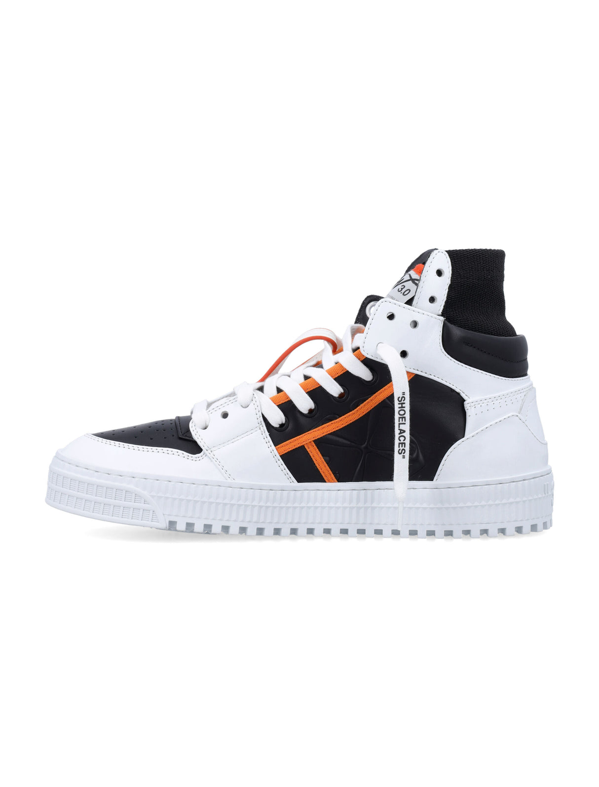 OFF-WHITE オフコート 100% レザー ブラック - ホワイト