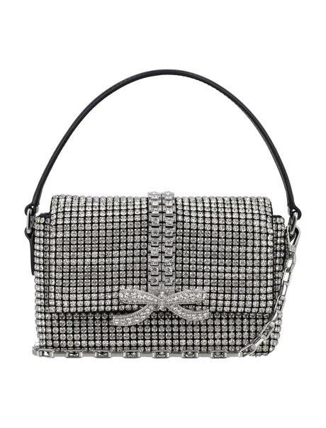 SELF-PORTRAIT Glamorous Mini Rhinestone Handbag with Diamantè Bow - 13x17x5.5 cm