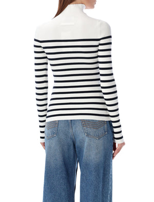 JEAN PAUL GAULTIER Nautical-Inspired Ribbed Turtleneck Sweater