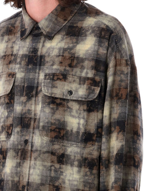 PALM ANGELS Checkered Flannel Fashion Shirt