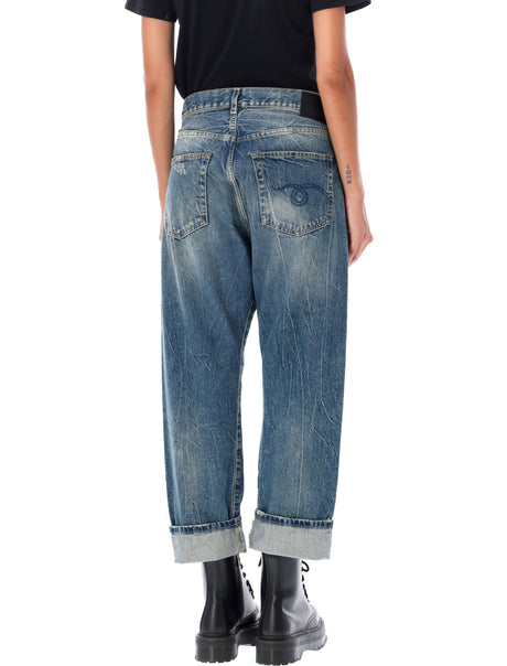 R13 Crossover Distressed Denim Jeans