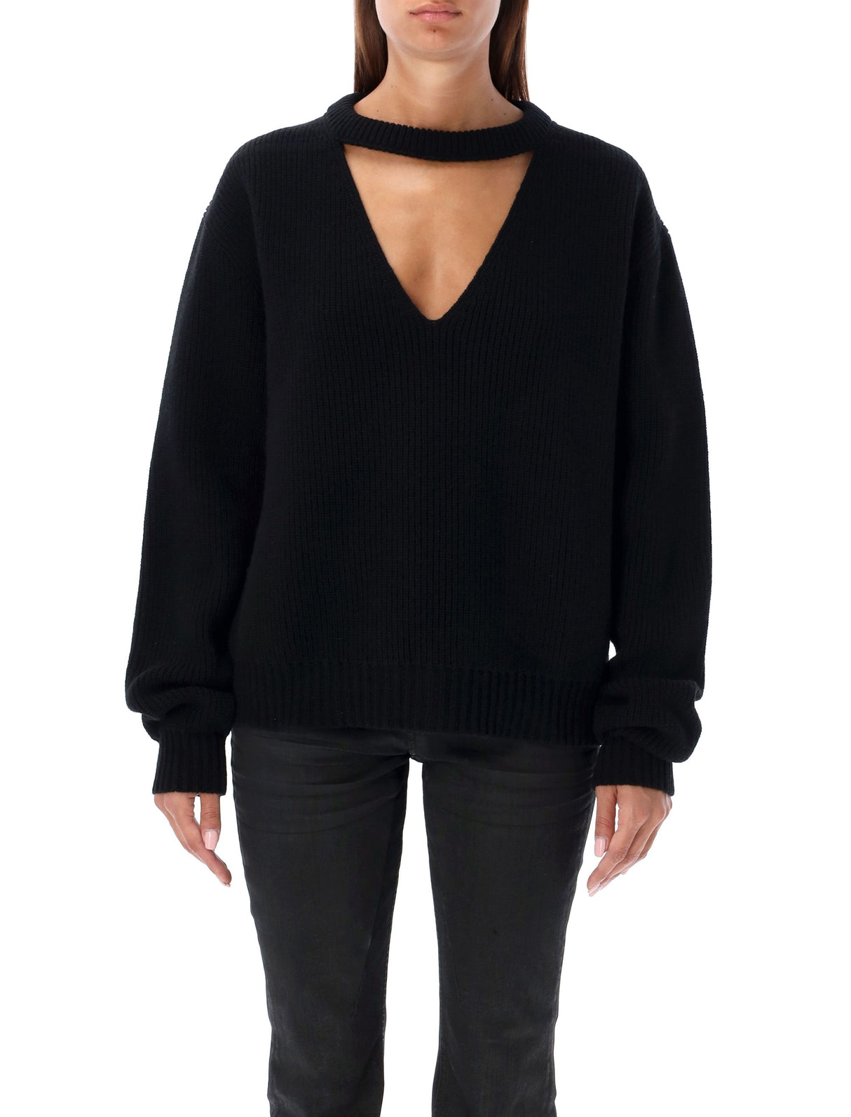 RICK OWENS Eclipse V-Neck Wool Sweater