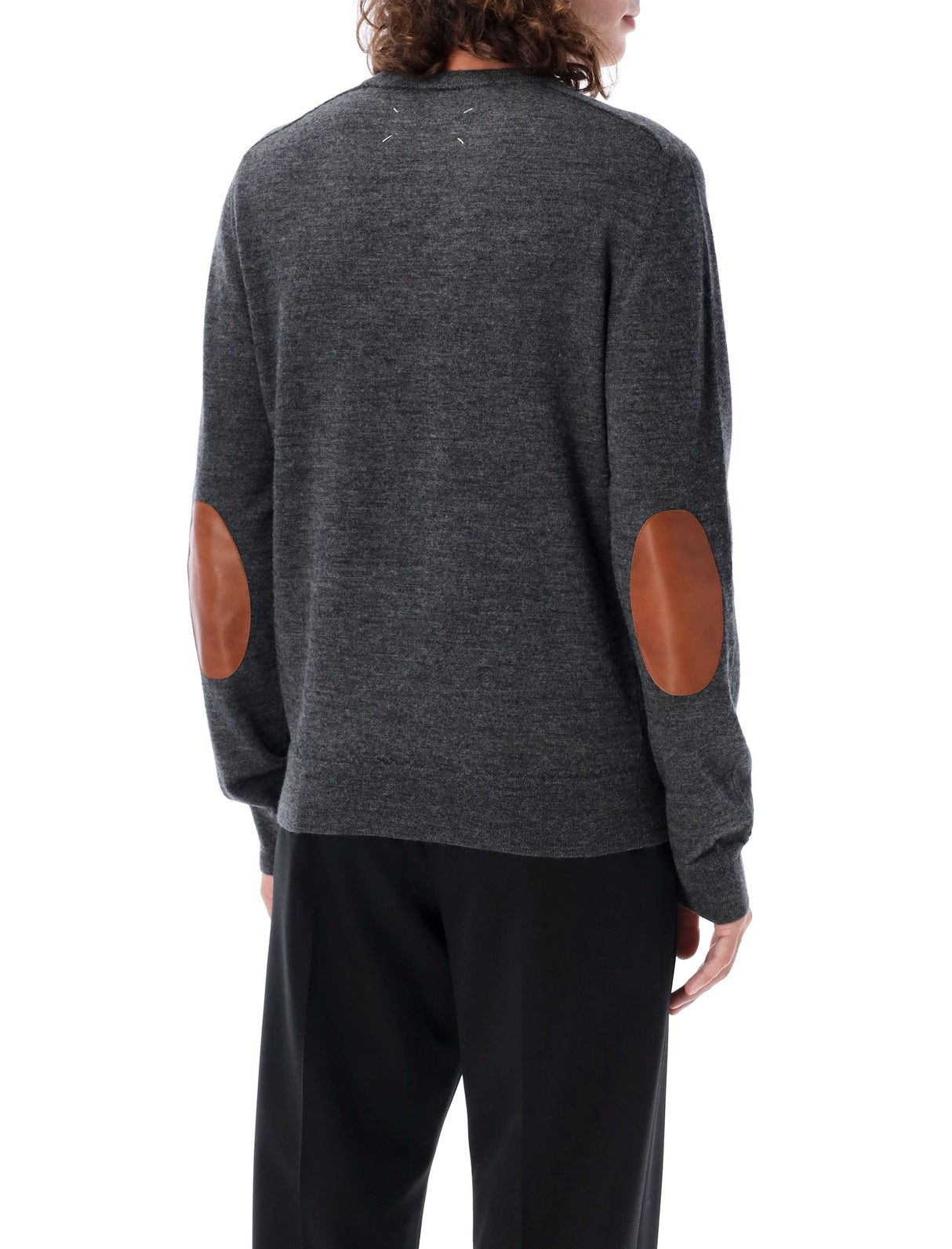 MAISON MARGIELA Men's Regular Fit Elbow-Patch Sweater - Size L