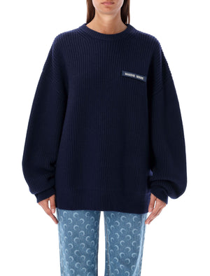 MARINE SERRE Oversized Fisherman Crew Neck Sweater